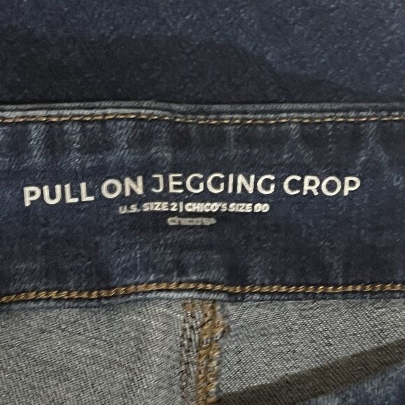 Chico's Womens Size 00 US 2 Denim Pull On Jegging Crop Jeans - Picture 6 of 6